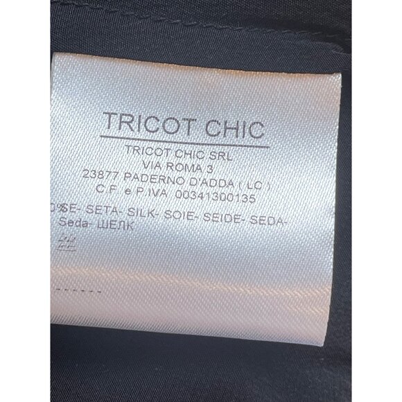 TRICOT Chic Italian womens silk mini dress size 10 black / white - Picture 15 of 15